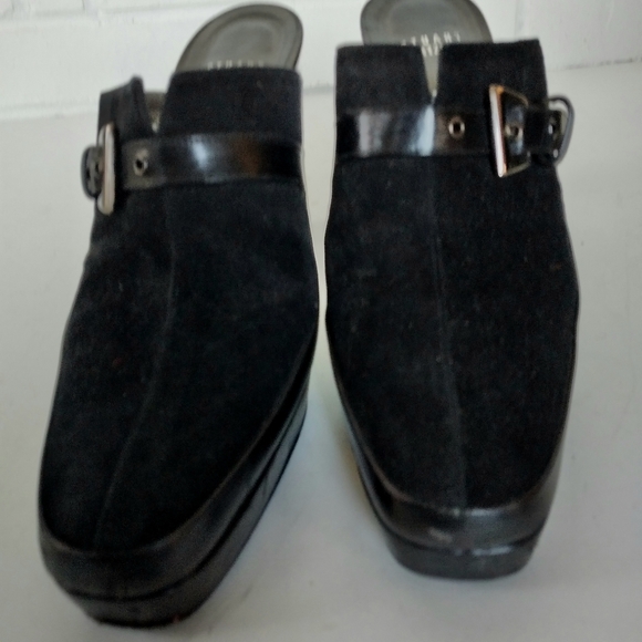 Stuart Weitzman mules black suede sz 8 - Picture 2 of 7